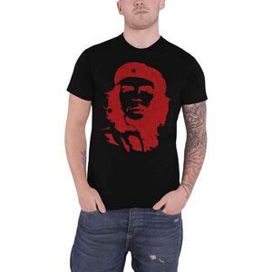 Che Guevara Unisex Adult Red On Black Cotton T-Shirt / Black